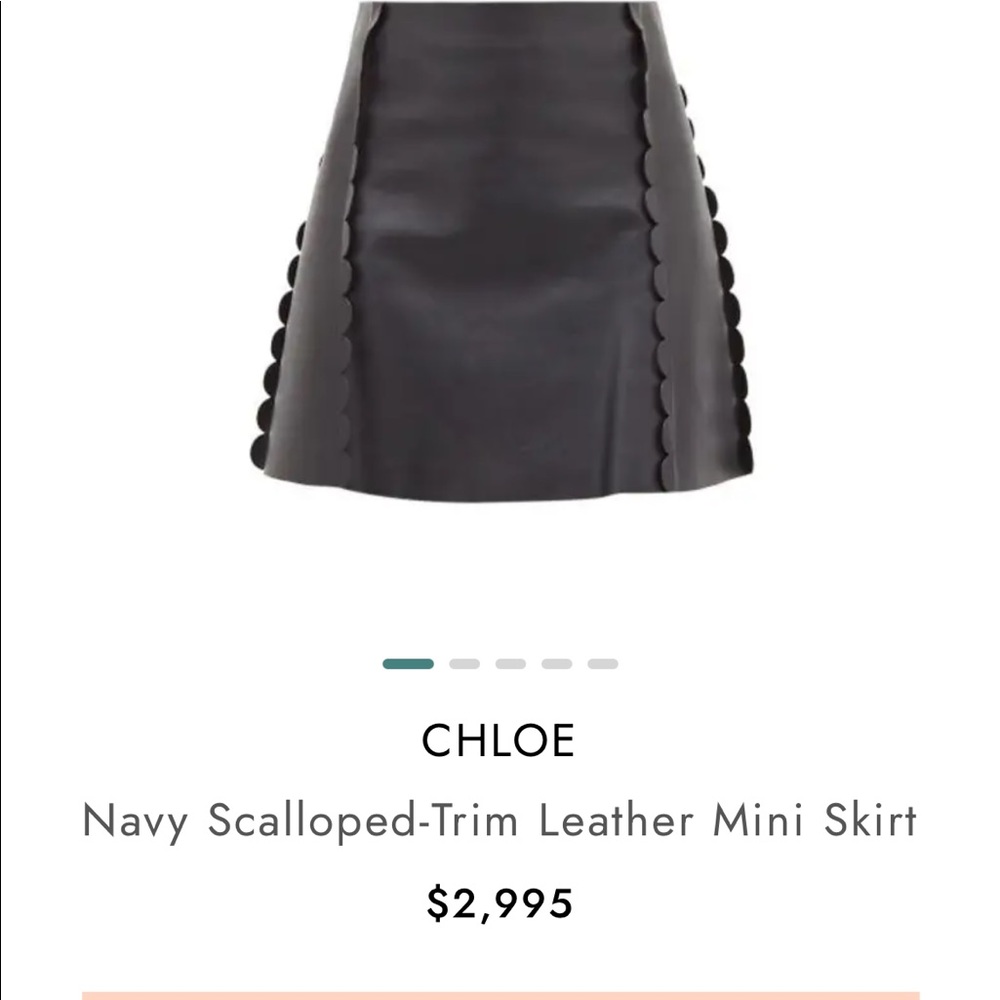 Chloe navy leather skirt